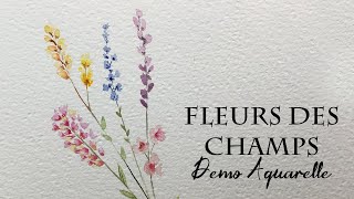 Démo Aquarelle fleurs des champs [upl. by Snowber]