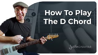 How to Play the D Chord on Guitar [upl. by Llertal474]