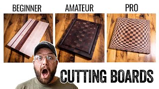 3 LEVELS of Cutting Boards  Beginner to PRO Build [upl. by Atnima655]