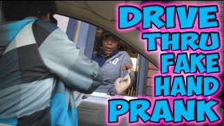 Drive Thru Fake Hand Prank [upl. by Aerdnahc]