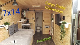 7x14 Cargo Trailer Camper Conversion Finished Tiny house [upl. by Eednak]