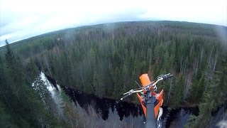 Dirt bike BASE jump  40m high [upl. by Isoais]