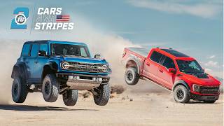 LIFT OFF 700bhp F150 Raptor R vs Ford Bronco RAPTOR [upl. by Cynar305]