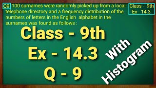 Class  9th Ex  143 Q9 Statistics Maths NCERT CBSE [upl. by Czarra284]