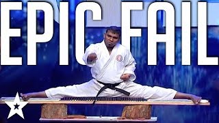 EPIC KARATE FAIL Karate Audition Goes Wrong on Sri Lankas Got Talent  Got Talent Global [upl. by Crista]