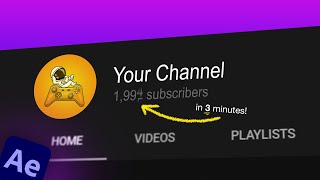 EASILY Create a Subscriber CountIncreasing Video in After Effects [upl. by Aileahcim857]