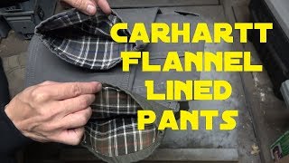 Carhartt Flannel Lined Pants Unboxing And Review [upl. by Stu]