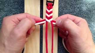 Tutorial on how to add colors to Fishtail Braid paracord bracelet [upl. by Flossie]