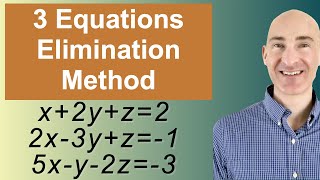 Solving Systems of 3 Equations Elimination [upl. by Anawed]