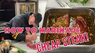 How to Marinade Cheap Steak  The College Cooking Show [upl. by Kreda]