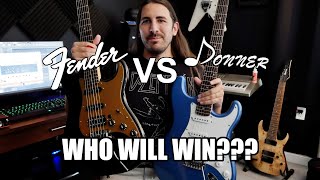 100 Guitar vs Fender Stratocaster  Donner DST100T Review [upl. by Morocco]