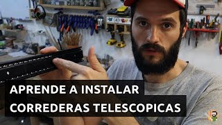 ¡COMO INSTALAR RIEL CORREDERA TELESCOPICA SIMPLE Y FACIL [upl. by Ynatsyd]