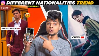 How to do Instagram Different Nationality Challenge Reel Trend Tutorial  Create Insta Viral Reel [upl. by Cooley]