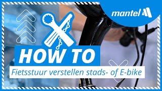 FIETSSTUUR VERSTELLEN van je STADSFIETS of ELEKTRISCHE FIETS Mantel Howto [upl. by Akinad]