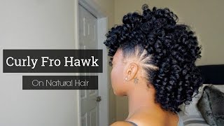 Curly Mohawk On Natural Hair  Pony Hawk [upl. by Ecinhoj232]