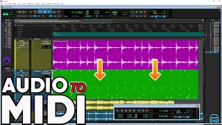 PRO TOOLS 202011  AUDIO TO MIDI NEW FEATURE [upl. by Rosenfeld823]