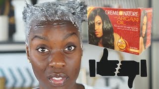 I TRIED A NEW RELAXER CREME OF NATURE WITH ARGAN OIL RELAX AND COLOR [upl. by Eeimaj812]