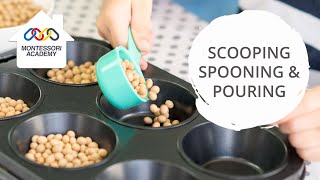 Montessori Toddler amp Preschool Scooping Spooning amp Pouring [upl. by Alyahsal110]