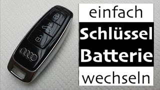 SchlüsselBatterie wechseln Audi A6 A7 A8 Q8 RS Coupé Sportback CR2032 battery [upl. by Neuberger752]