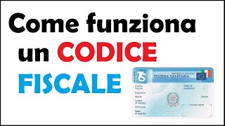 come funziona un codice fiscale [upl. by Haeli]