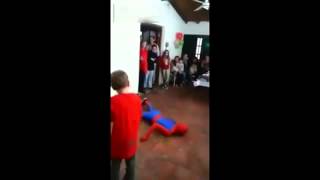 Watch Spiderman Make An Epic Kids Party Fail When He Knocks Himself Out Doing Backflip In Argentina [upl. by Jary]