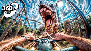 360° VR VIDEO Roller Coaster 🐾 Dinosaurs Jurassic World [upl. by Bev918]