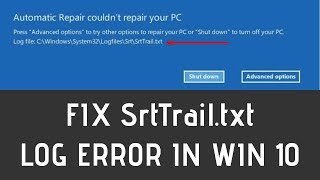 How To Fix SrtTrailtxt Log Error In Windows 1087 [upl. by Oiludbo]