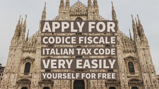 Apply for Codice Fiscale Italian Tax code very easily yourself for free [upl. by Lillian51]