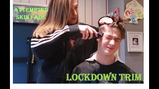 Cutting my brothers hair  lockdown trim [upl. by Nylyahs]