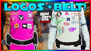 NEW HOW TO GET RARE LOGOS amp BELT ON ANY OUTFIT IN GTA 5 ONLINE GTA Clothing Glitches 169 [upl. by Rem]