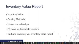 Understanding the Inventory Value Report in AX 2012 [upl. by Neiluj]