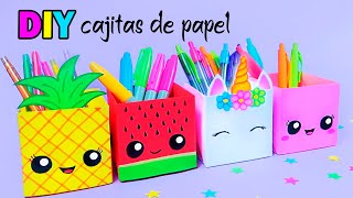 Manualidades con Papel  Cajitas de Papel DIY Organizador de Escritorio  Tutorial Origami [upl. by Hadleigh687]