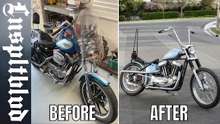 Building a Sportster Chopper in 12 minutes [upl. by Aynekal284]