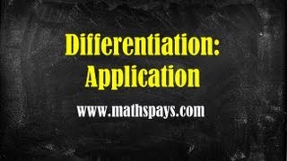 Differentiation Application [upl. by Minabe]