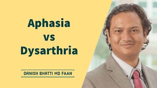 Aphasia vs Dysarthria [upl. by Ruhtra]