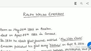 Ralph Waldo Emerson important points to remember [upl. by Berneta]