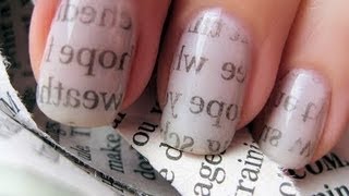 Newspaper Nail Art [upl. by Enomsed]