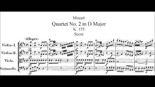 Mozart String Quartet 2 K155 Full Score [upl. by Simaj]