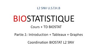 Biostatistique  Stat Descriptive Partie 1  L2 SNV [upl. by Sarat503]