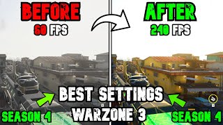 BEST PC Settings for Warzone 3 SEASON 4 Optimize FPS amp Visibility [upl. by Opalina704]