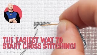 How To Start Cross Stitch Without A Knot  Mr X Stitch [upl. by Berstine]