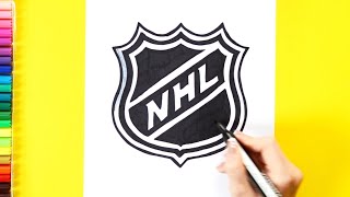 How to draw National Hockey League  NHL Logo [upl. by Northey]