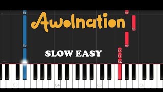 Awolnation  Sail SLOW EASY PIANO TUTORIAL [upl. by Einnel700]