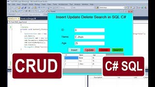 CRUD Operation in C With SQL Database  Insert Update Delete Search Using ConnectionString [upl. by Medin]