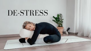 RESTORATIVE YOGA WITH BOLSTER  restorative yoga 20 minutes [upl. by Eeniffar553]