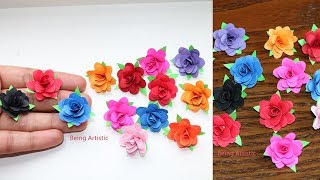 How To Make Small Paper Rose Flower  DIY Handmade Craft  Paper Craft [upl. by Azila]