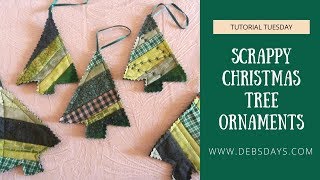 Learn How to Sew Scrappy Christmas Tree Ornaments from Fabric Scraps  DIY Project [upl. by Nerahs70]