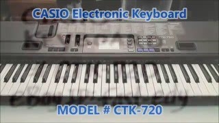 Casio Electronic Keyboard CTK720 Functions Test Overview Review ASMR [upl. by Lodie393]