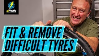 How To Fit And Remove Difficult E Bike Tyres [upl. by Leitman640]