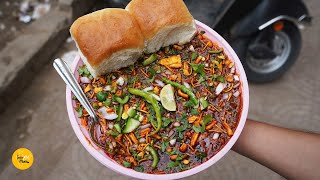 Mumbai Style Spicy Fried Misal Pav Rs 90 Only l Ahmedabad Street Food [upl. by Anerhs85]